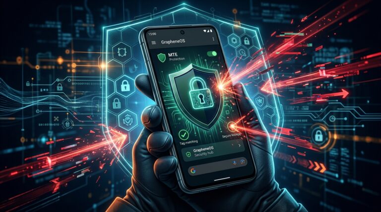 Pixel phone displaying GrapheneOS settings for security.
