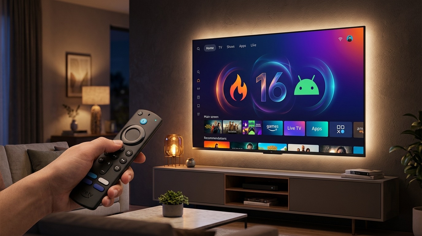 Amazon's Fire TV now runs Fire OS 16 based on Android.