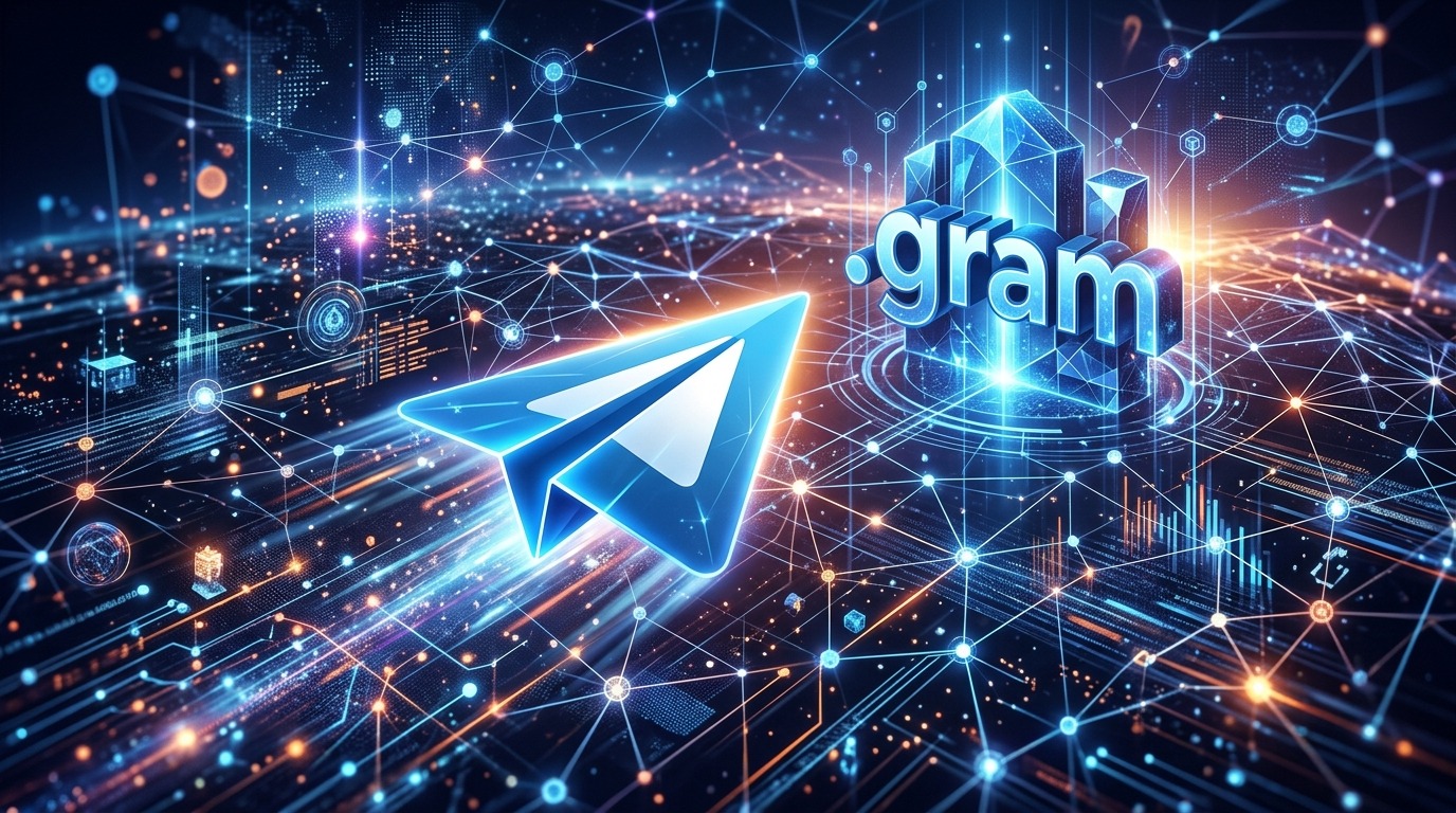 Telegram logo with the word "Gram" over it.