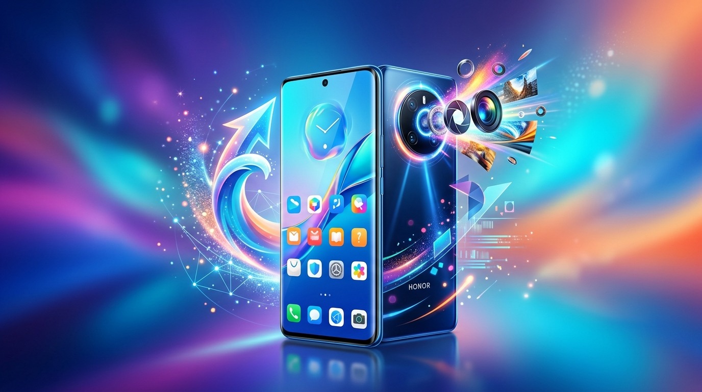 Magicos UI interface with smooth animations and phone details.