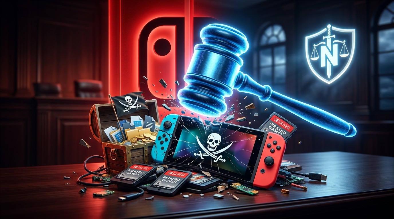 Nintendo wins lawsuit against Switch pirates, awarded maximum compensation.