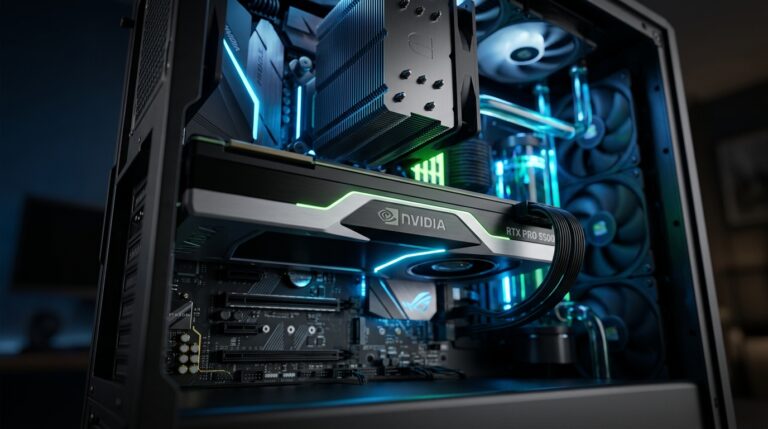 Nvidia RTX Pro 5500 workstation GPU with large GDDR7 memory