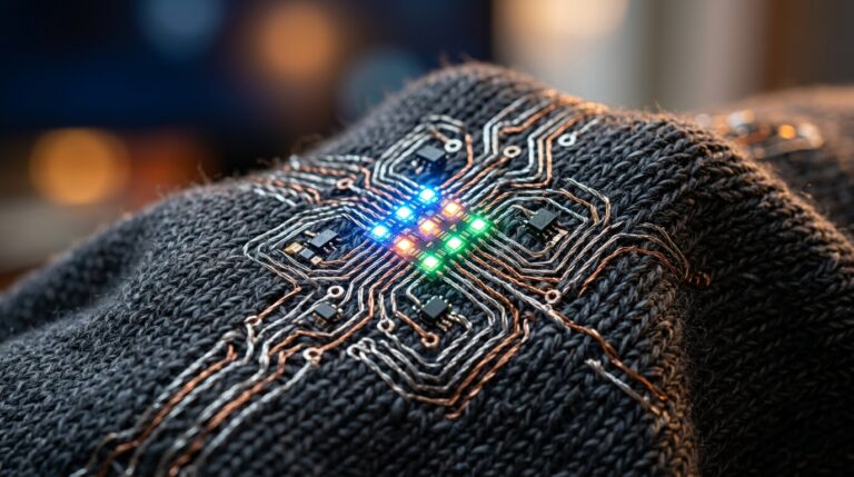 Smart fabric transforms knitwear into wearable electronics.