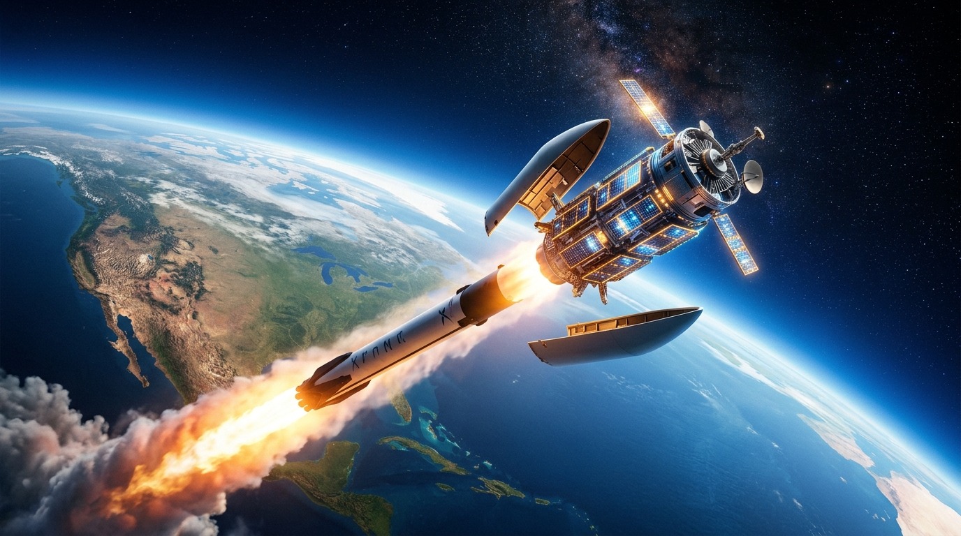 data center orbitali illustration for Google AI in orbita: SpaceX lancia il satellite Project Suncatcher