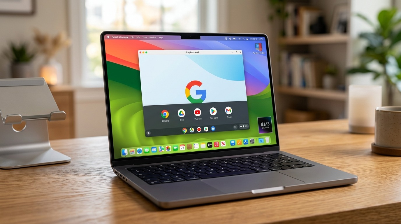 Googlebook OS su Mac illustration for Googlebook OS sui Mac Apple Silicon: Funziona in macchina virtuale