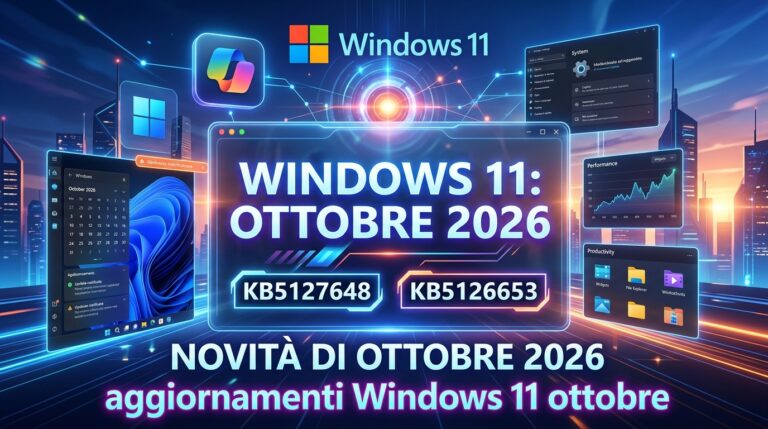 aggiornamenti Windows 11 ottobre illustration for KB5127648, KB5126653: Le novità di Windows 11 ottobre 2026